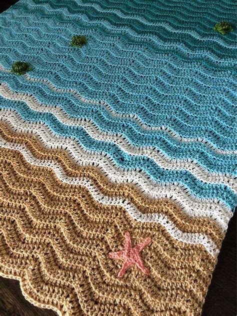 Bring The Beach To Your Home With A Crochet Ocean-Inspired Blanket ...