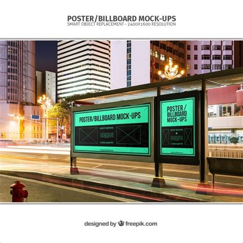 Premium PSD | Bus stop billboards mockup