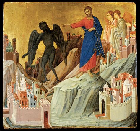 The Temptation Of Christ On The Mountain Painting by Duccio Di Buoninsegna