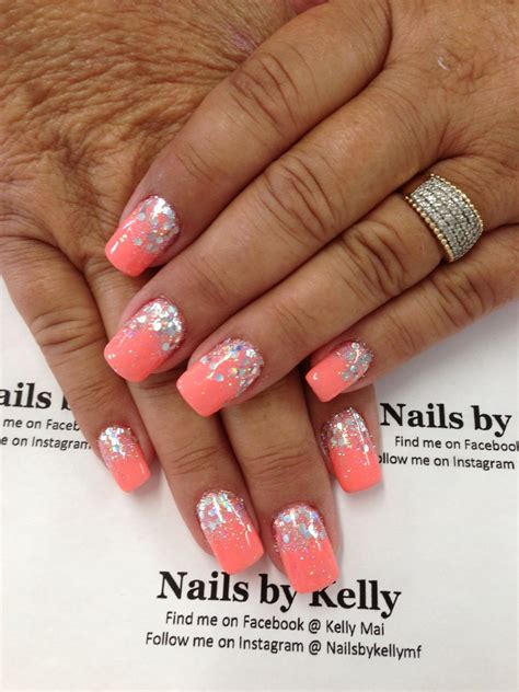 Gel Nail Polish Colors, Best Gel Nail Polish, Peach Nails, Pink Nails, Coral Nails Glitter ...