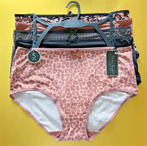 DELTA BURKE 5 pack Polyester Brief Underwear Panties Black Warm Beige 1X £21.82 - PicClick UK