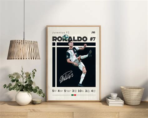 Christiano Ronaldo Poster, Juventus FC, Football Print, Football Poster ...