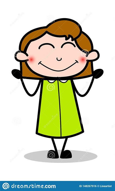 Feeling Shame - Retro Office Girl Employee Cartoon Vector Illustration Stock Illustration ...