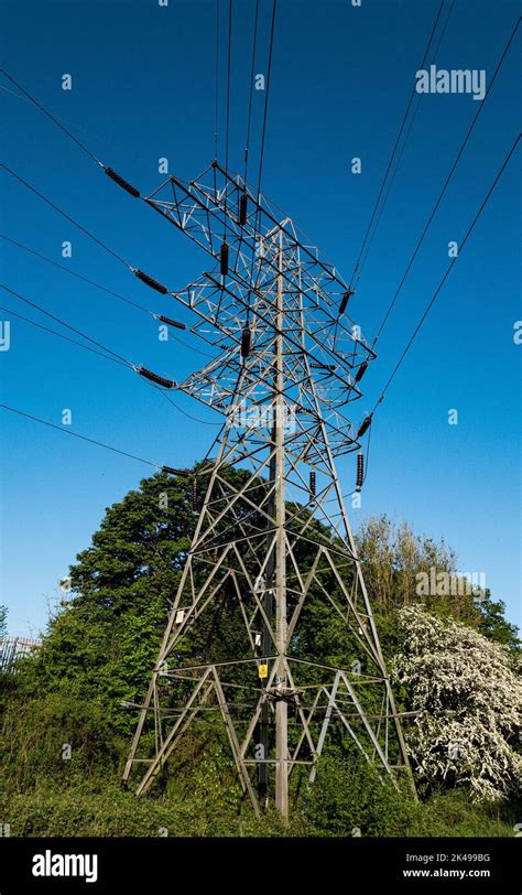 Power line Pylons Stock Photo - Alamy