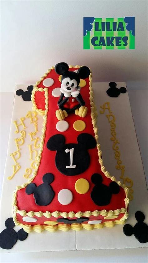 Mickey Mouse 1st Birthday Cake - Decorated Cake by - CakesDecor