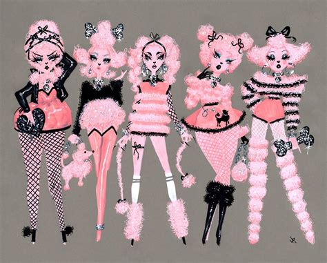 "Pink Poodles #2" Art Print — Pidgin Doll in 2022 | Doll drawing ...