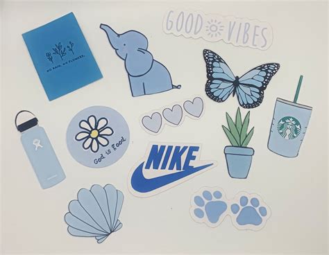 Blue Aesthetic 12 pc. Sticker Pack Die Cut Stickers | Etsy