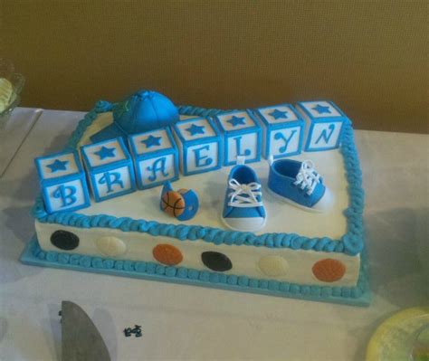 Sports-Themed Baby Shower Cake - CakeCentral.com