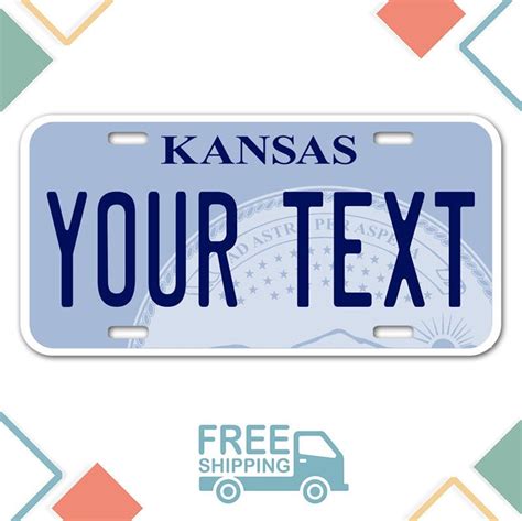 Personalized Kansas License Plate Add Any Text Free | Etsy