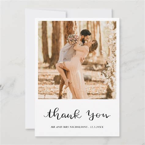 Simple | Couple Wedding Thank You | Script | Zazzle