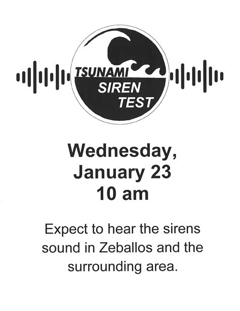 Tsunami Siren Test – Jan 23, 10:00 am | Village of Zeballos