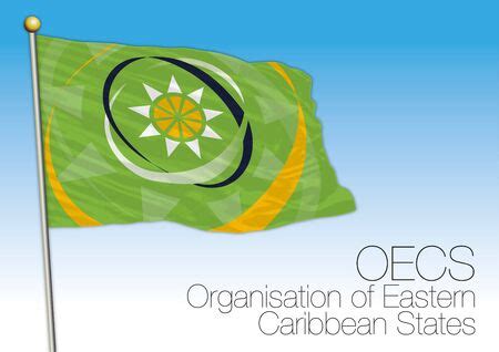 OECS, Organization of Eastern Caribbean States flag and symbol, central ...