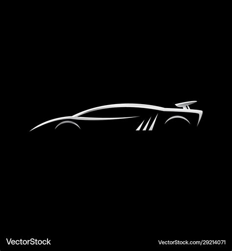 Simple luxury silver sport car logo design Vector Image