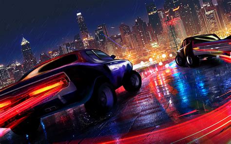 Neon Racing Car Wallpaper 4K, Retrowave Neon Racing 4K wallpaper ...