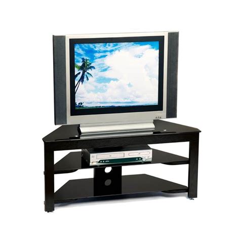 Convenience Concepts Modern Black Glass/Wood 46" TV Corner Stand | TV ...