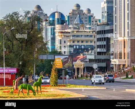 Modern city center. Almaty, Kazakhstan Stock Photo - Alamy