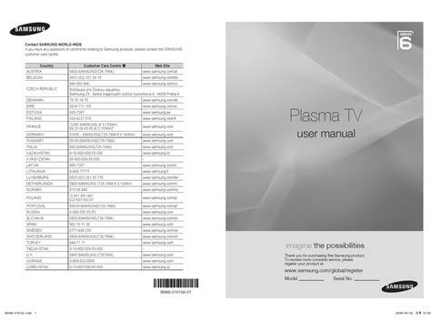 SAMSUNG PLASMA TV USER MANUAL Pdf Download | ManualsLib