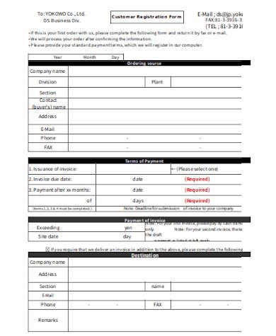 FREE 8+ Sample Customer Registration Forms in PDF | MS Word | Excel