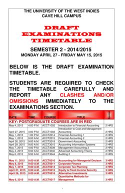 Uwi Cavehill Exam Timetable 2022 - Fill Online, Printable, Fillable, Blank | pdfFiller