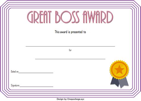 Best Boss Ever Certificate Free Printable (2Nd Design within Best ...