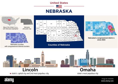 Nebraska counties map and congressional districts since 2023 map ...