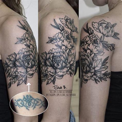 Flowers on Shoulder Cover Up tattoo - Best Tattoo Ideas Gallery