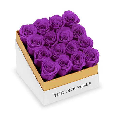 Coffee Table White Square Box - Purple Roses – The One Roses