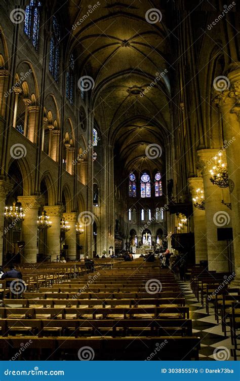 Notre Dame Cathedral before the Fire, Interior View, Main Nave ...