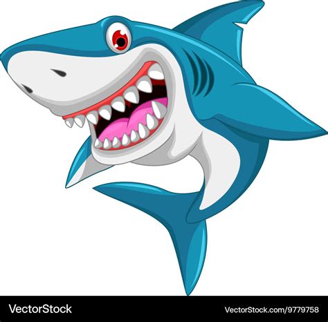 Angry shark cartoon Royalty Free Vector Image - VectorStock