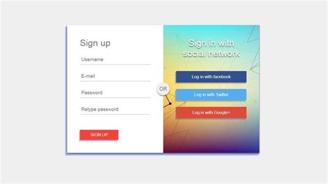 How To Create Signup Form In HTML And CSS | Registration From | Social ...