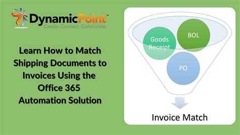 Match Shipping Documents to Invoices using Office 365