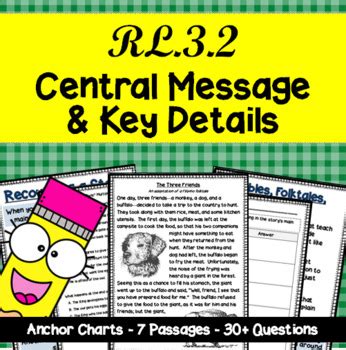 Central Message and Key Details - RL.3.2: 3rd Grade Reading | TPT