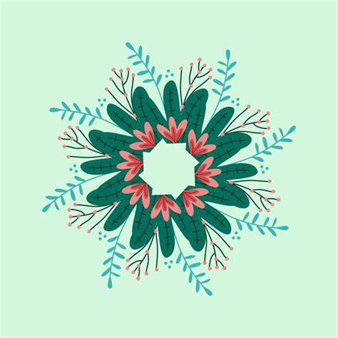 Premium Vector | Natural modern flower radial symmetry art flat design