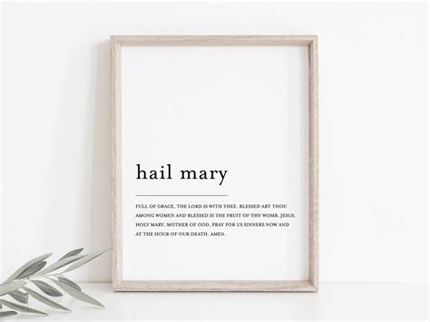 Catholic Art Hail Mary Print Hail Mary Wall Art Catholic - Etsy