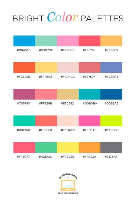 Color Palettes for Web, Digital, Blog & Graphic Design with Hexadecimal Codes - Maker Lex ...