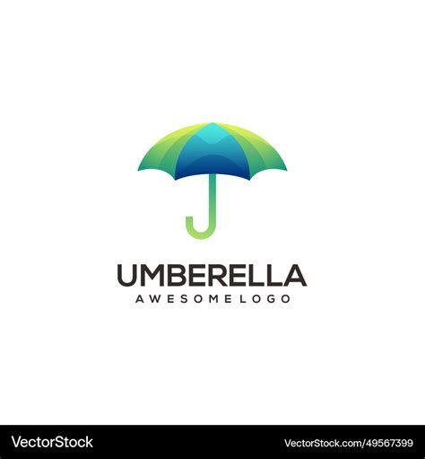 Umbrella logo colorful gradient Royalty Free Vector Image