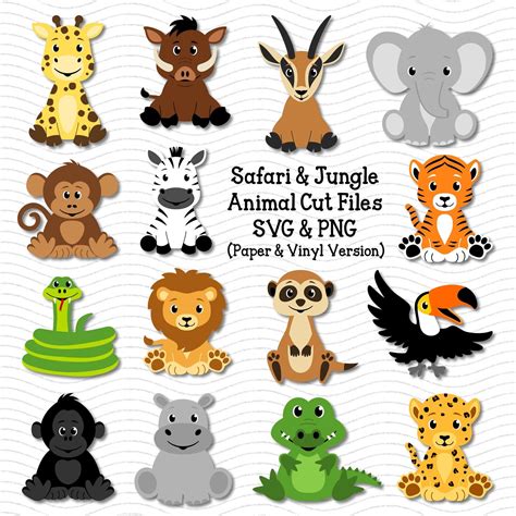 Animal SVG, Safari Animals SVG, Jungle Animals SVG, Cute Animals Svg ...