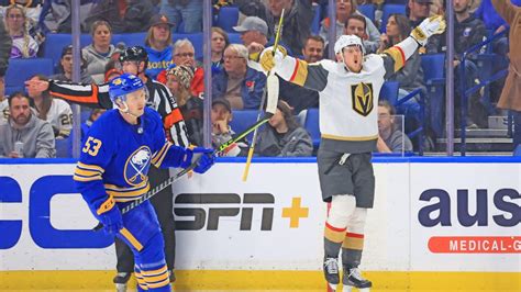 Vegas Knights Jack Eichel scores hat trick vs. Buffalo