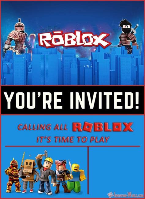 Wedding Supplies Roblox Birthday party invitation personalized custom ...