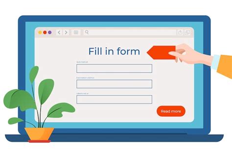 Premium Vector | Fill in form online vector illustration flat computer ...