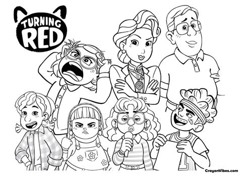 Turning Red Coloring Pages Free Printable Sheets