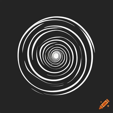 Black and white spiral logo design
