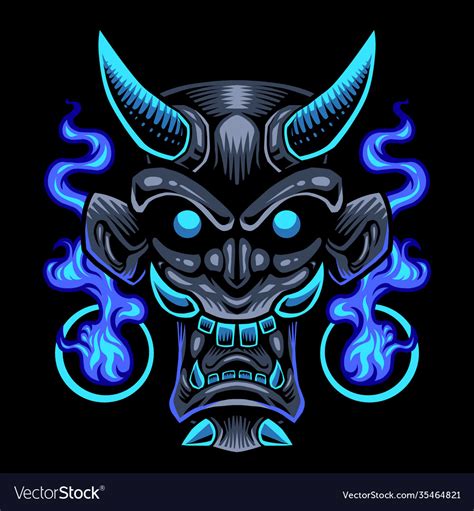 Devil head mascot logo design Royalty Free Vector Image