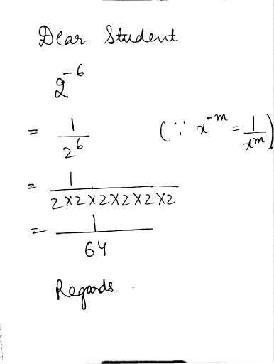 What is the valur of 2 raise to power -6 Pls answer fast - Maths ...