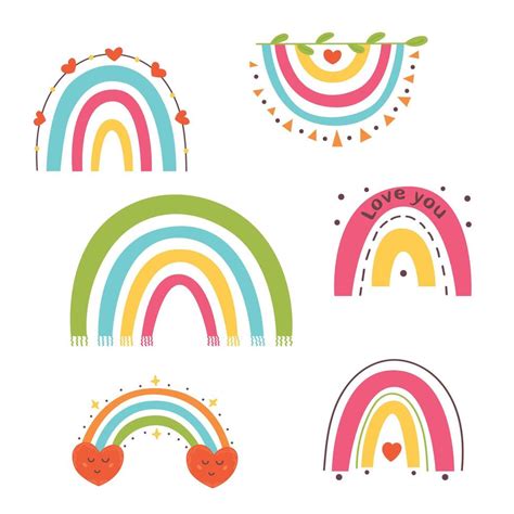 Set of cute bright baby rainbows 6477514 Vector Art at Vecteezy