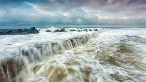 Sea, waves, storm Wallpaper | 1366x768 resolution wallpaper download ...