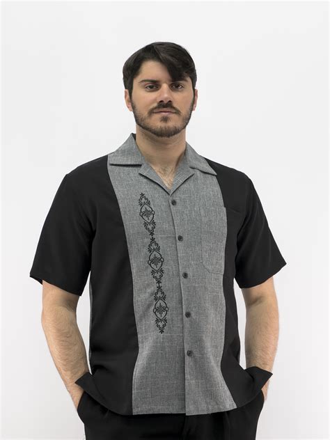 D'Accord Men's Casual Shirt Charcoal Embroidered Made in USA 5878 ...