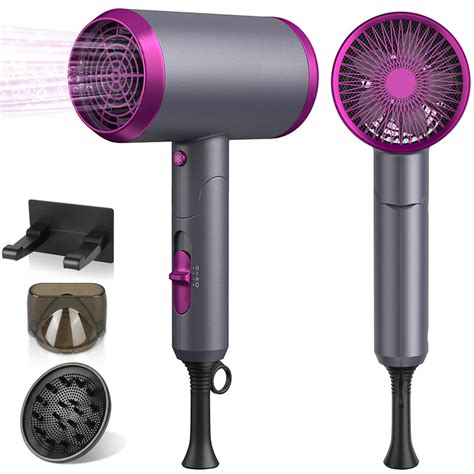 Ionic Hair Dryer - Professional 1800W Ion Compact Blow Dryer, Foldable ...
