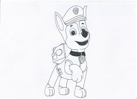 Chase Paw Patrol Sketch at PaintingValley.com | Explore collection of ...