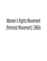 Women's Rights Movement Feminist Movement 1960s.pptx - Women's Rights ...